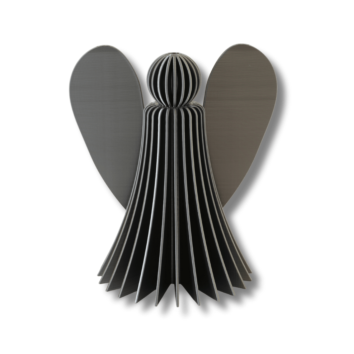 Engel Metallic in Anthrazit – 3D-gedruckte Weihnachtsdeko