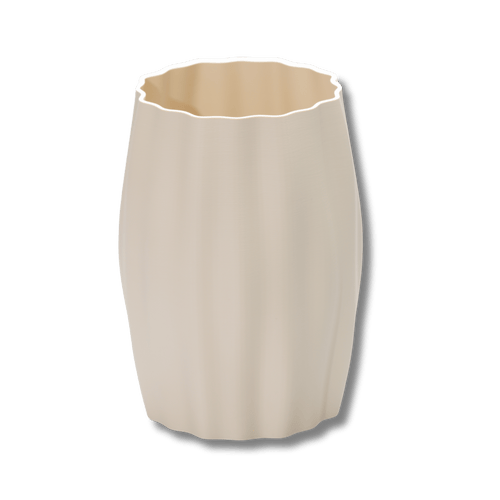 Vase Attersee in Beige – 3D-gedruckt aus PLA