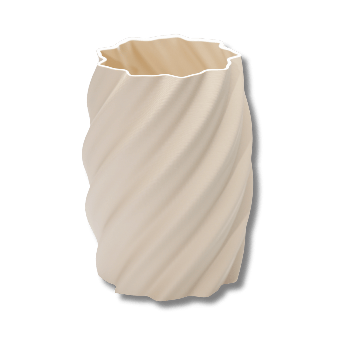 Vase Neusiedlersee in Beige – 3D-gedruckt aus PLA
