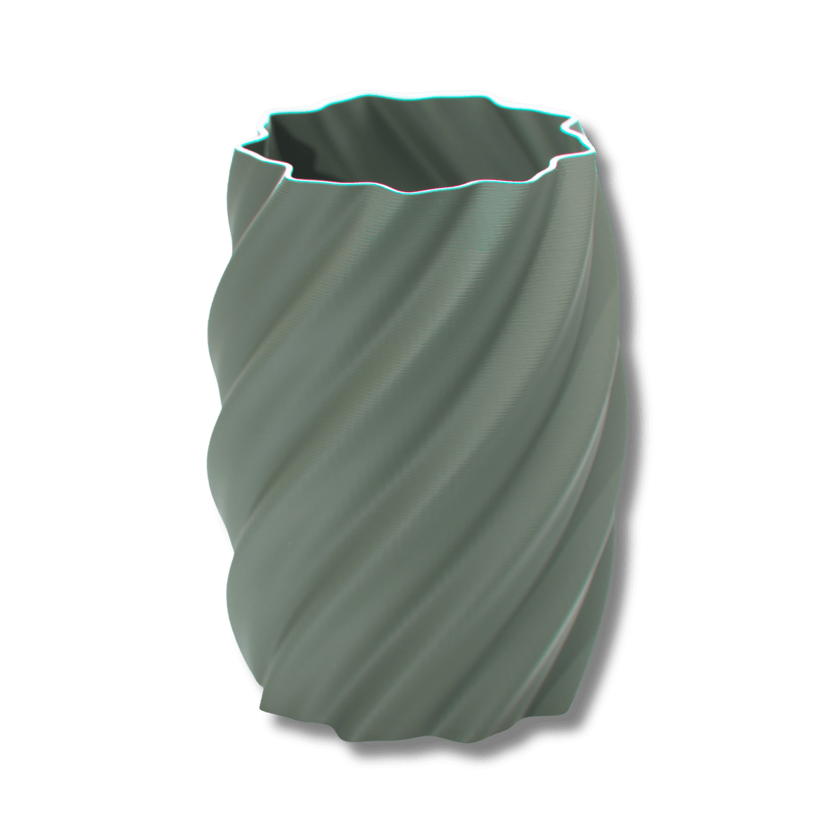 Vase Neusiedlersee in Grün – 3D-gedruckt aus PLA