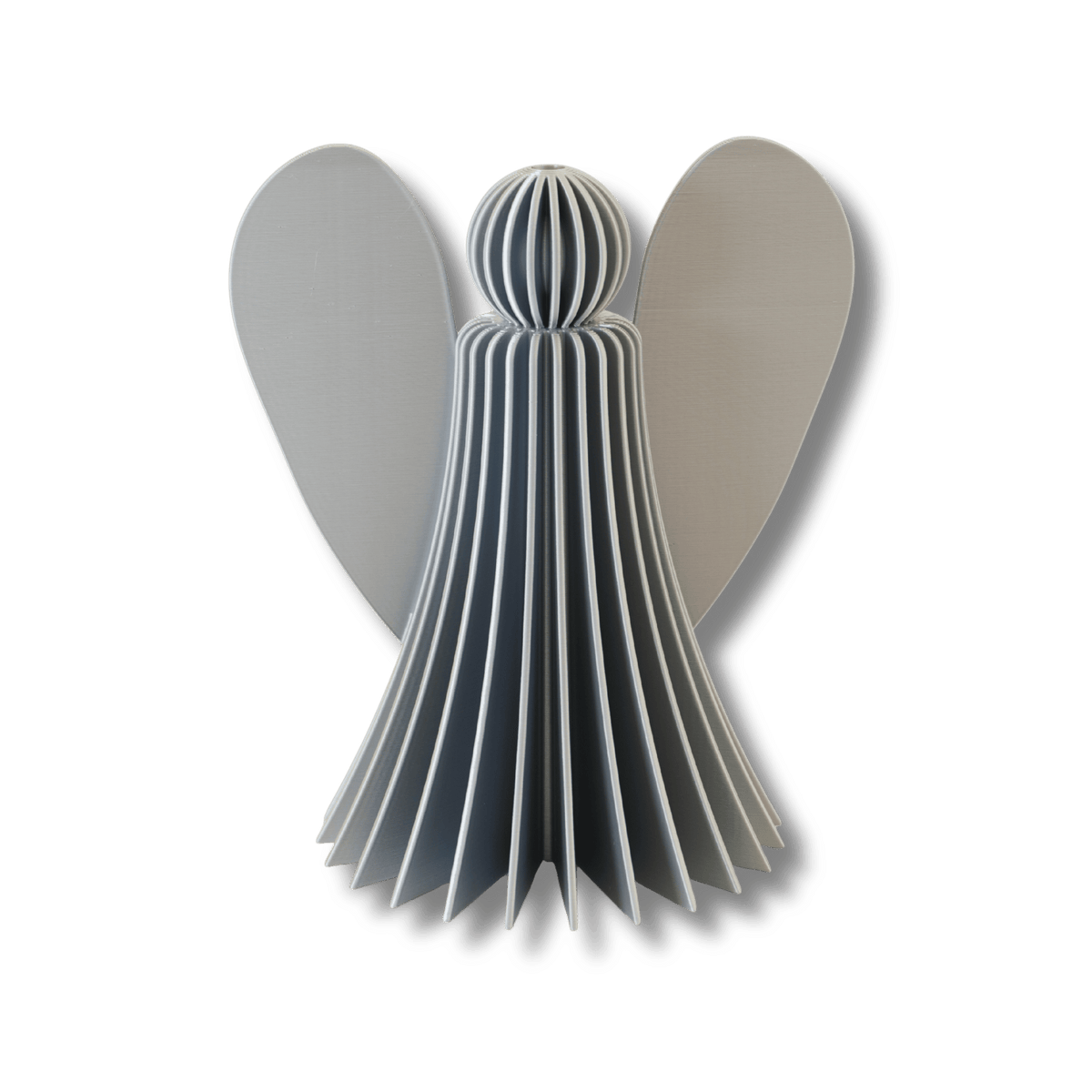 Engel Metallic in Silber – 3D-gedruckte Weihnachtsdeko