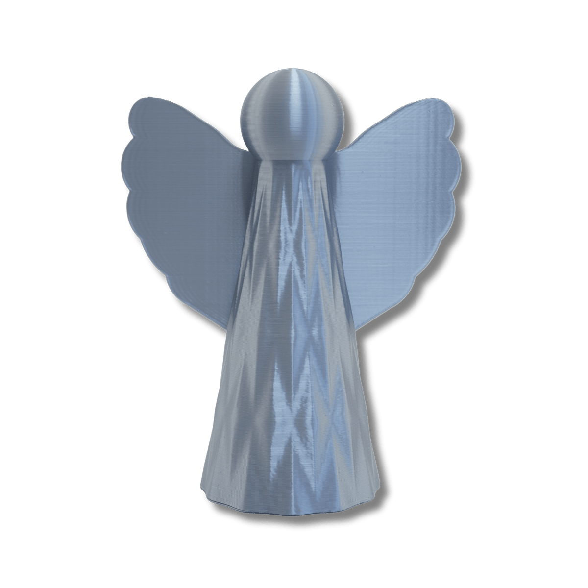 Engel Valentin in Silber – 3D-gedruckte Weihnachtsdeko